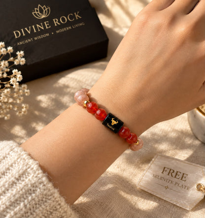 Taurus Rashi Bracelet – Sunstone & Carnelian Zodiac Bracelet